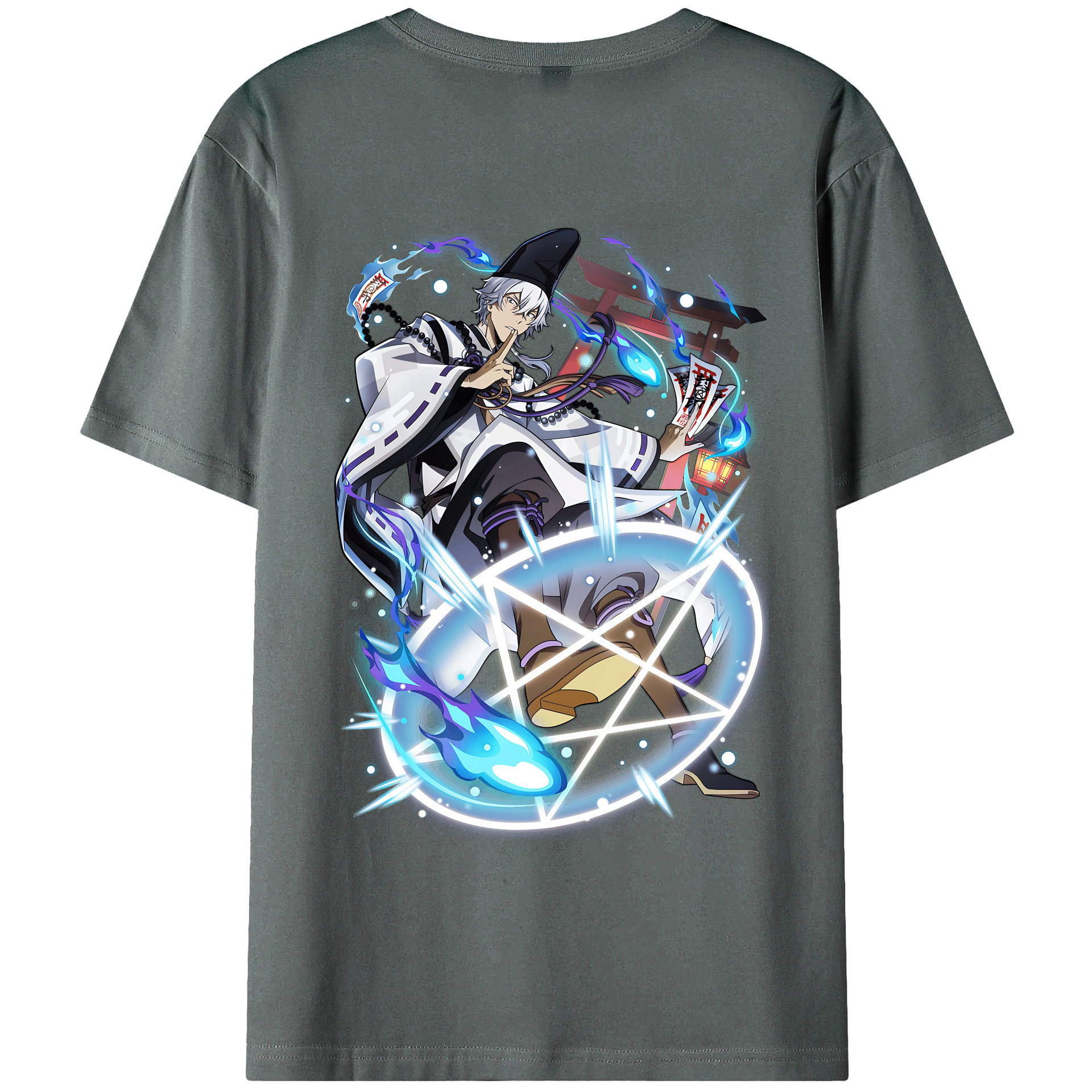 （画像用） 文豪ストレイドッグス Bungo Stray Dogs 綿100％ メンズ半袖Tシャツ（バックプリント） 通気性